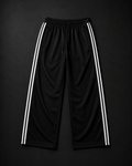 Classic Black Track Pants — Wide Leg Streetwear