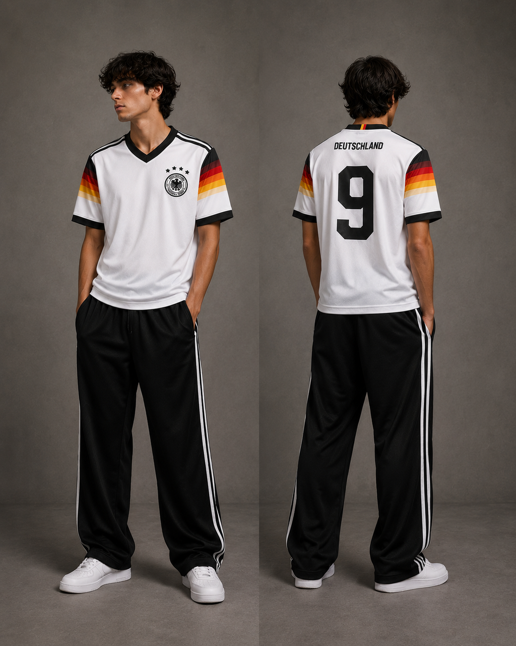 Classic Black Track Pants — Wide Leg Streetwear