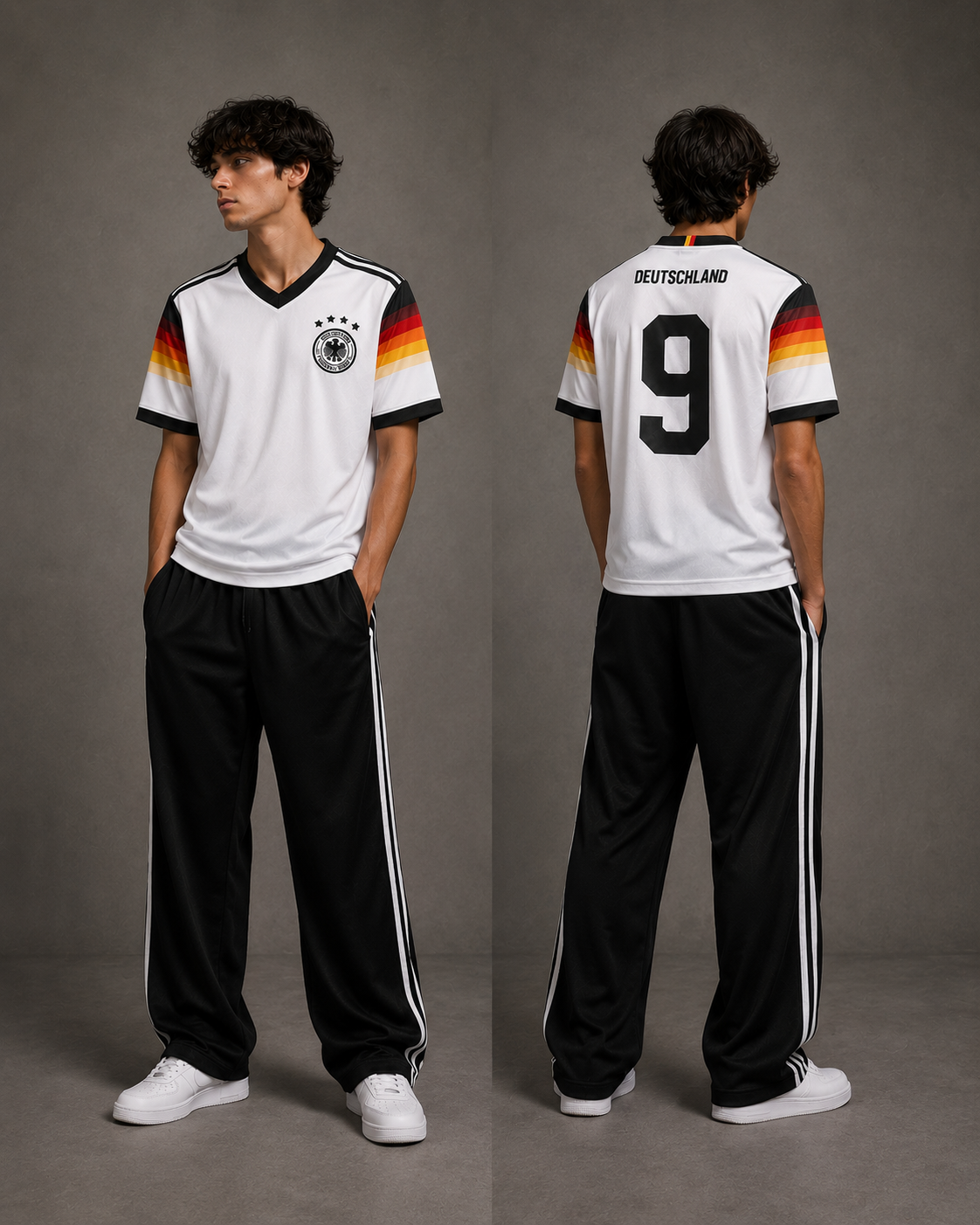Classic Black Track Pants — Wide Leg Streetwear