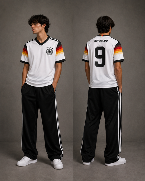 Classic Black Track Pants — Wide Leg Streetwear