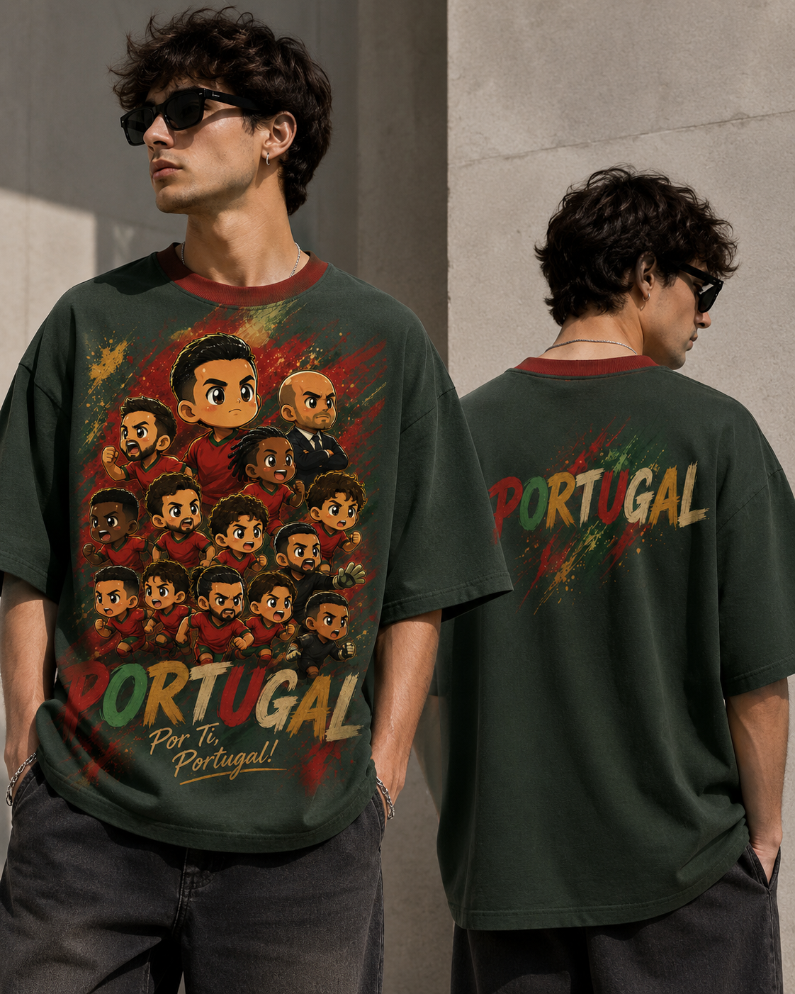 Oversized t-shirt chibi Portugal